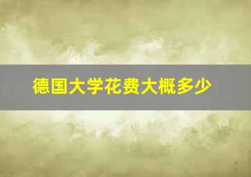 德国大学花费大概多少