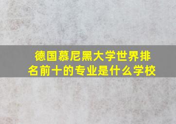 德国慕尼黑大学世界排名前十的专业是什么学校