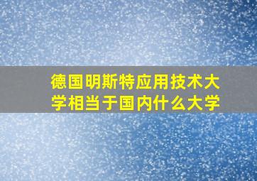 德国明斯特应用技术大学相当于国内什么大学