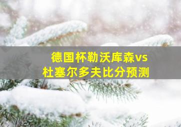 德国杯勒沃库森vs杜塞尔多夫比分预测