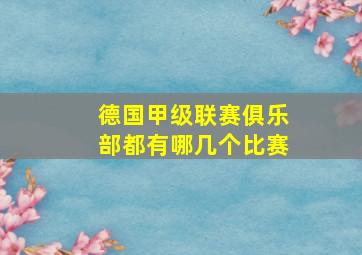 德国甲级联赛俱乐部都有哪几个比赛