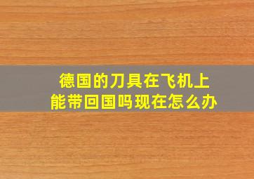 德国的刀具在飞机上能带回国吗现在怎么办