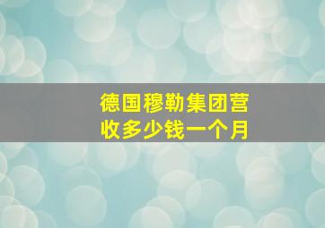 德国穆勒集团营收多少钱一个月