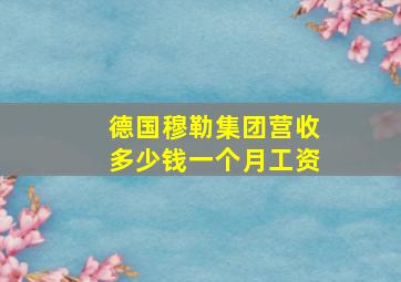 德国穆勒集团营收多少钱一个月工资