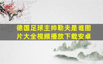 德国足球主帅勒夫是谁图片大全视频播放下载安卓