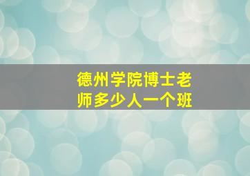 德州学院博士老师多少人一个班