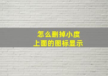 怎么删掉小度上面的图标显示