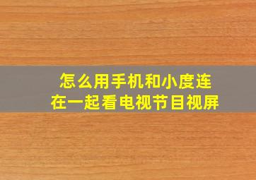 怎么用手机和小度连在一起看电视节目视屏