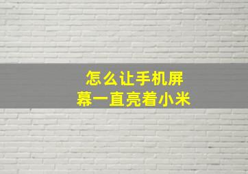 怎么让手机屏幕一直亮着小米