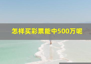 怎样买彩票能中500万呢