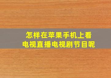 怎样在苹果手机上看电视直播电视剧节目呢