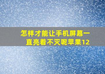 怎样才能让手机屏幕一直亮着不灭呢苹果12