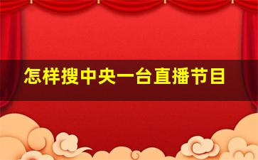 怎样搜中央一台直播节目