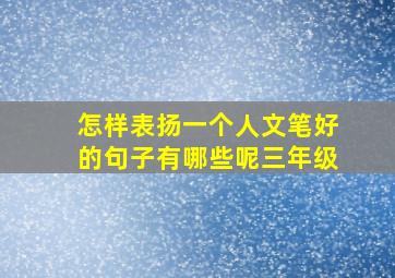 怎样表扬一个人文笔好的句子有哪些呢三年级