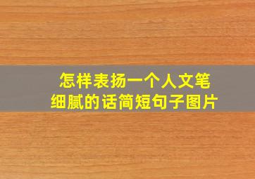 怎样表扬一个人文笔细腻的话简短句子图片