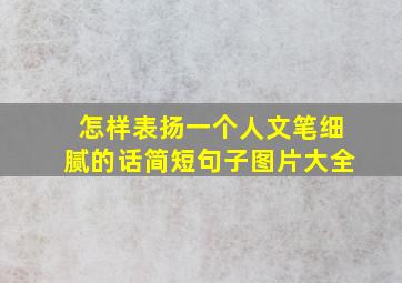 怎样表扬一个人文笔细腻的话简短句子图片大全