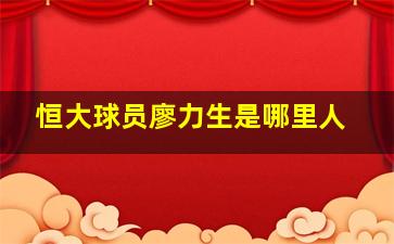 恒大球员廖力生是哪里人