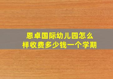 恩卓国际幼儿园怎么样收费多少钱一个学期