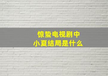 惊蛰电视剧中小夏结局是什么