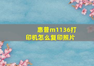 惠普m1136打印机怎么复印照片