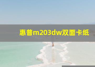 惠普m203dw双面卡纸