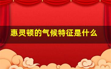 惠灵顿的气候特征是什么