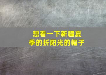 想看一下新疆夏季的折阳光的帽子