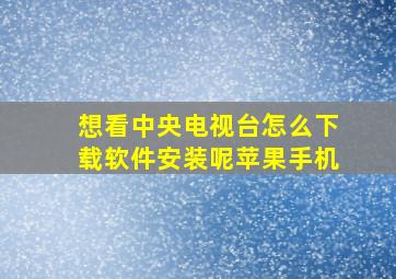 想看中央电视台怎么下载软件安装呢苹果手机