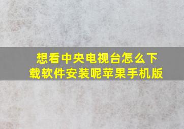 想看中央电视台怎么下载软件安装呢苹果手机版