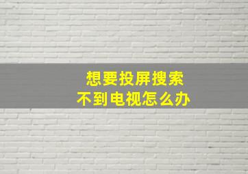 想要投屏搜索不到电视怎么办