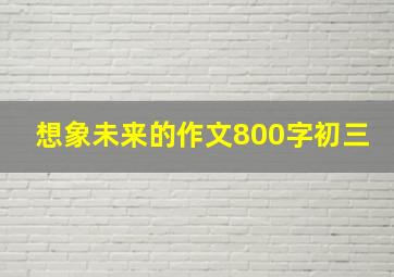 想象未来的作文800字初三