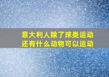 意大利人除了球类运动还有什么动物可以运动