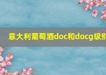 意大利葡萄酒doc和docg级别