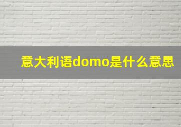 意大利语domo是什么意思