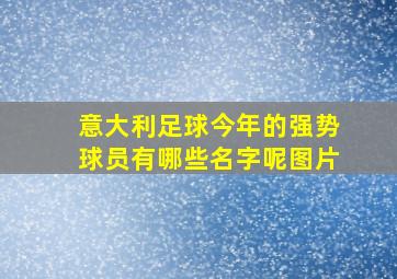 意大利足球今年的强势球员有哪些名字呢图片