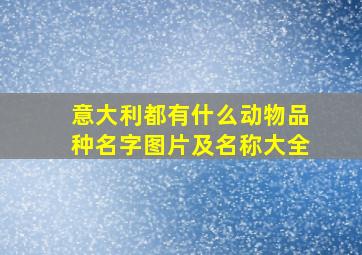 意大利都有什么动物品种名字图片及名称大全