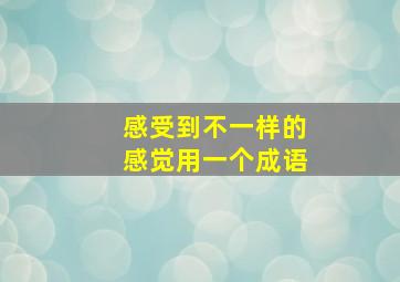 感受到不一样的感觉用一个成语