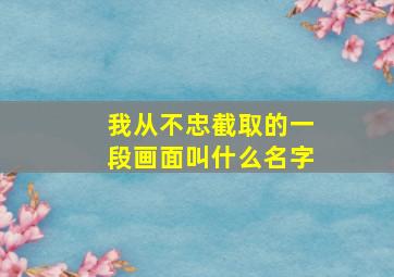 我从不忠截取的一段画面叫什么名字