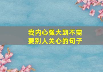 我内心强大到不需要别人关心的句子