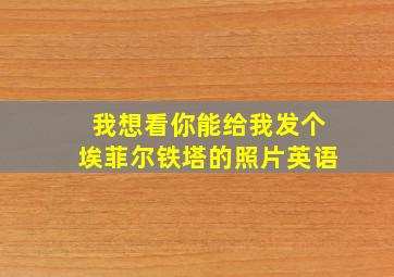 我想看你能给我发个埃菲尔铁塔的照片英语