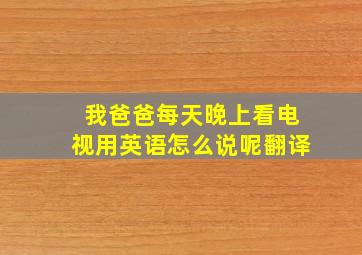 我爸爸每天晚上看电视用英语怎么说呢翻译