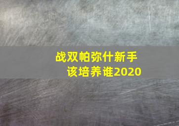 战双帕弥什新手该培养谁2020