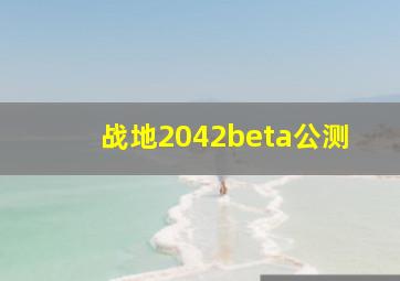 战地2042beta公测