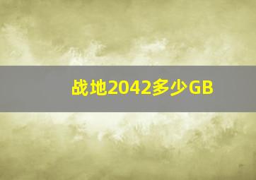 战地2042多少GB