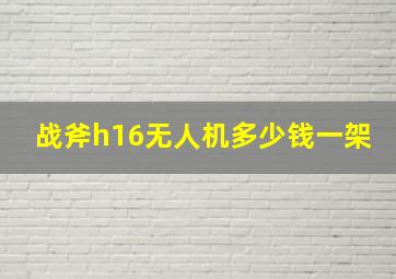 战斧h16无人机多少钱一架