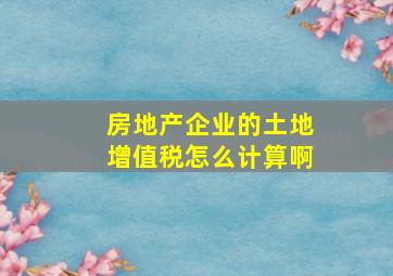 房地产企业的土地增值税怎么计算啊