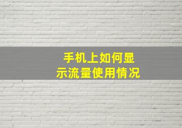 手机上如何显示流量使用情况