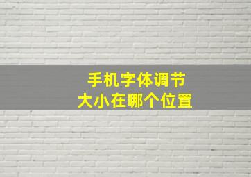 手机字体调节大小在哪个位置