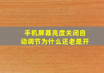 手机屏幕亮度关闭自动调节为什么还老是开