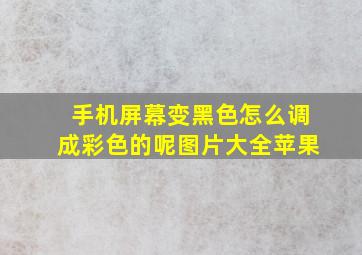 手机屏幕变黑色怎么调成彩色的呢图片大全苹果